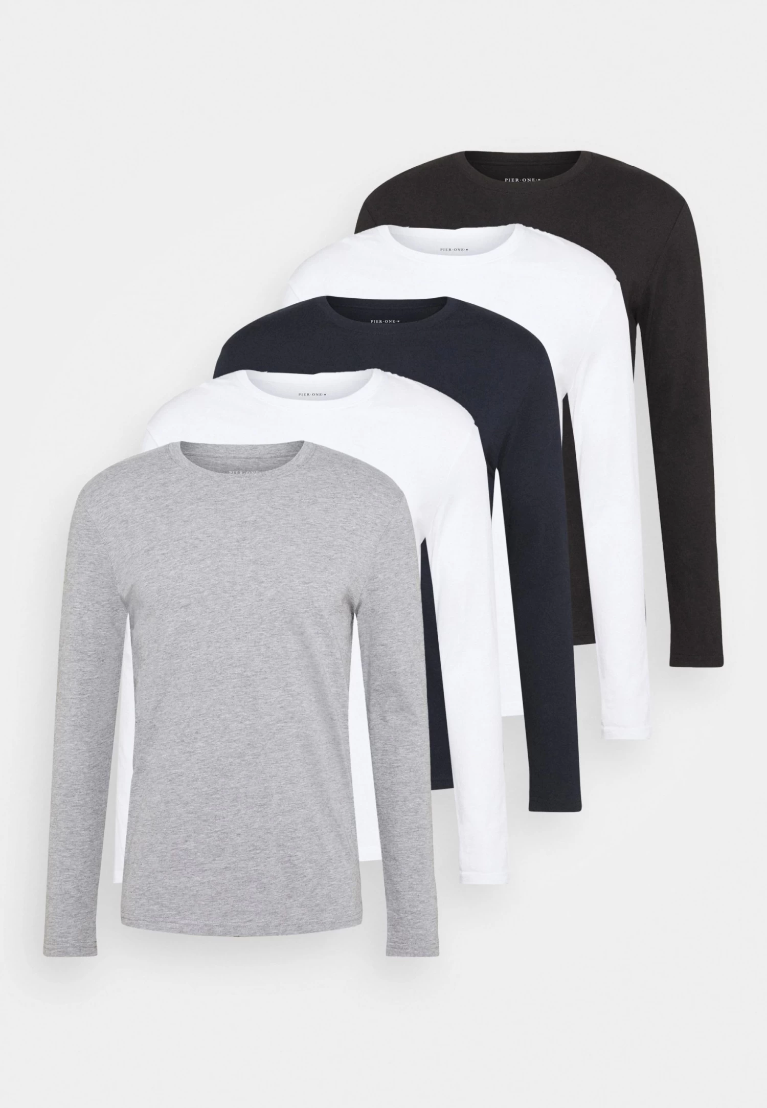 Pier One 5 Pack - Longsleeve - White/Dark Blu/Grey 10 Pier One 5 Pack - Longsleeve - White/Dark Blu/Grey - Afbeelding 8