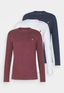 Pier One 3 Pack Unisex- Longsleeve - White/Dark Blue/Bordeaux -Professionele Herenkledingwinkel 00fb62a16a384865a8c2dc59b9b45b3a