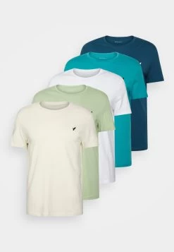 Pier One 5 Pack - T-Shirt Basic - White/Blue/Stone -Professionele Herenkledingwinkel 00fec76a23194020b0f0894c5c8fb3e1