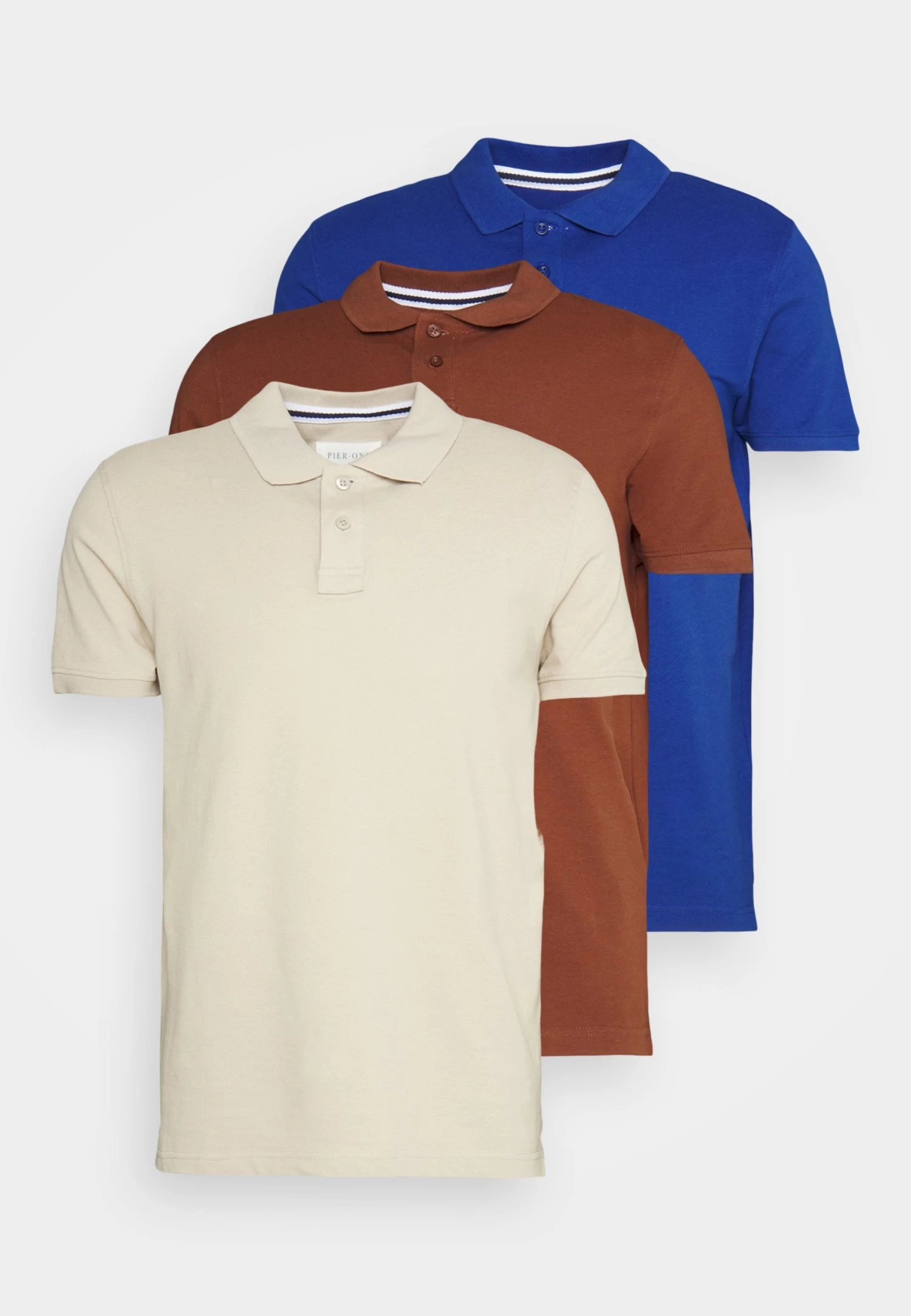 Pier One 3 Pack - Poloshirt - Dark Blue/Brown/Beige 9 Pier One 3 Pack - Poloshirt - Dark Blue/Brown/Beige - Afbeelding 7