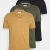 Pier One 3 Pack - Poloshirt - Camel/Khaki/Black -Professionele Herenkledingwinkel 16db92ea73b9462093a7b59928d23834