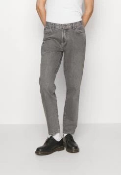 Pier One Mid Raise Straight Fit - Relaxed Fit Jeans - Grey Denim