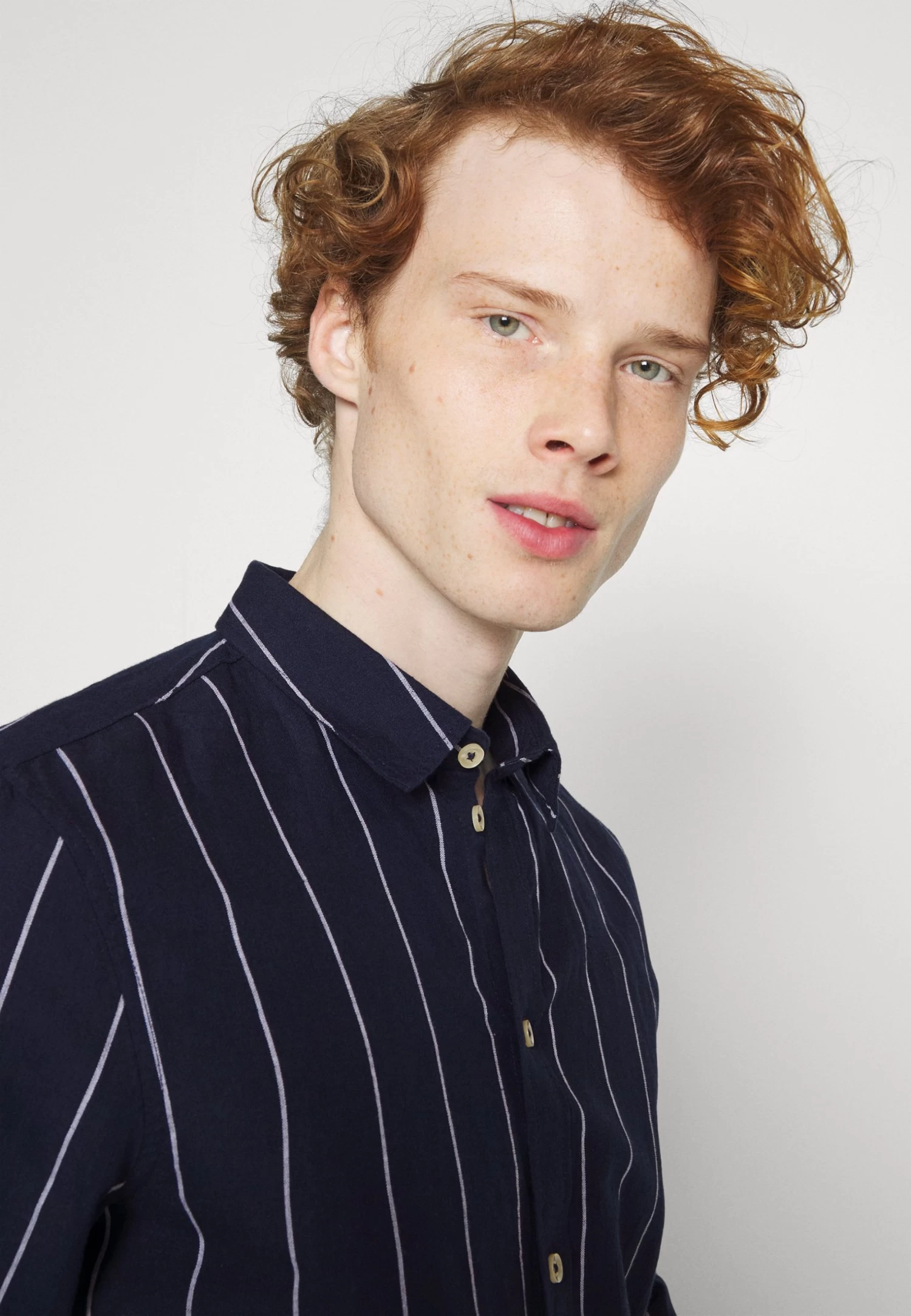 Pier One Linen Mix Stripe - Overhemd - Dark Blue 6 Pier One Linen Mix Stripe - Overhemd - Dark Blue - Afbeelding 4