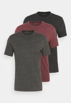 Pier One 3 Pack - T-Shirt Basic - Black/Mottled Dark Grey/Bordeaux -Professionele Herenkledingwinkel 3a3d359b577841e6a576172d8b53126f