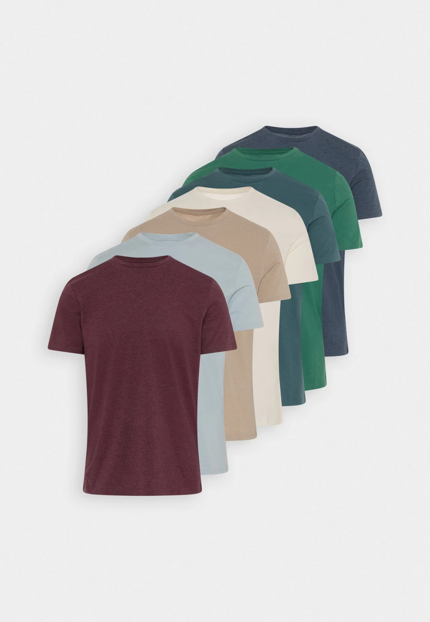 Pier One 7 Pack - T-Shirt Basic - Blue/Mottled Bordeaux/White 12 Pier One 7 Pack - T-Shirt Basic - Blue/Mottled Bordeaux/White - Afbeelding 10