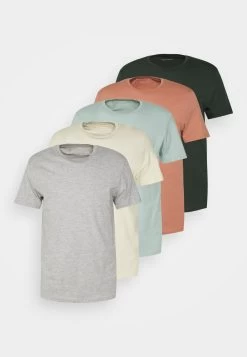 Pier One 5 Pack - T-Shirt Basic - Stone/Blue/Mottled Light Grey - -Professionele Herenkledingwinkel 42cda703336d4dcb8711b4fa15410f2e