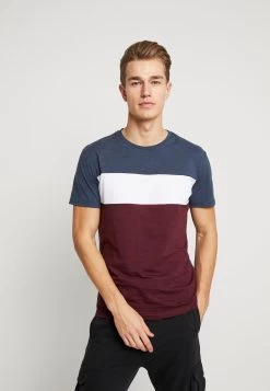 Pier One T-Shirt Print - Bordeaux / Dark Blue