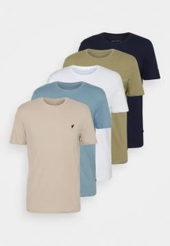 Pier One 5 Pack - T-Shirt Basic - Beige/White/Light Blue -Professionele Herenkledingwinkel 66878d61f9284197b4395faece75418c