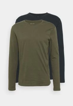 Pier One 2 Pack - Longsleeve - Olive/Dark Blue -Professionele Herenkledingwinkel 6a7de77a56f84556b3881a12d29e9a91