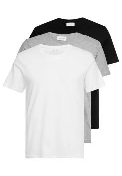 Pier One 3 Pack- T-Shirt Basic - White/Black/Light Grey -Professionele Herenkledingwinkel 6bfa49ac23d34d11869dc6bfe2e89626