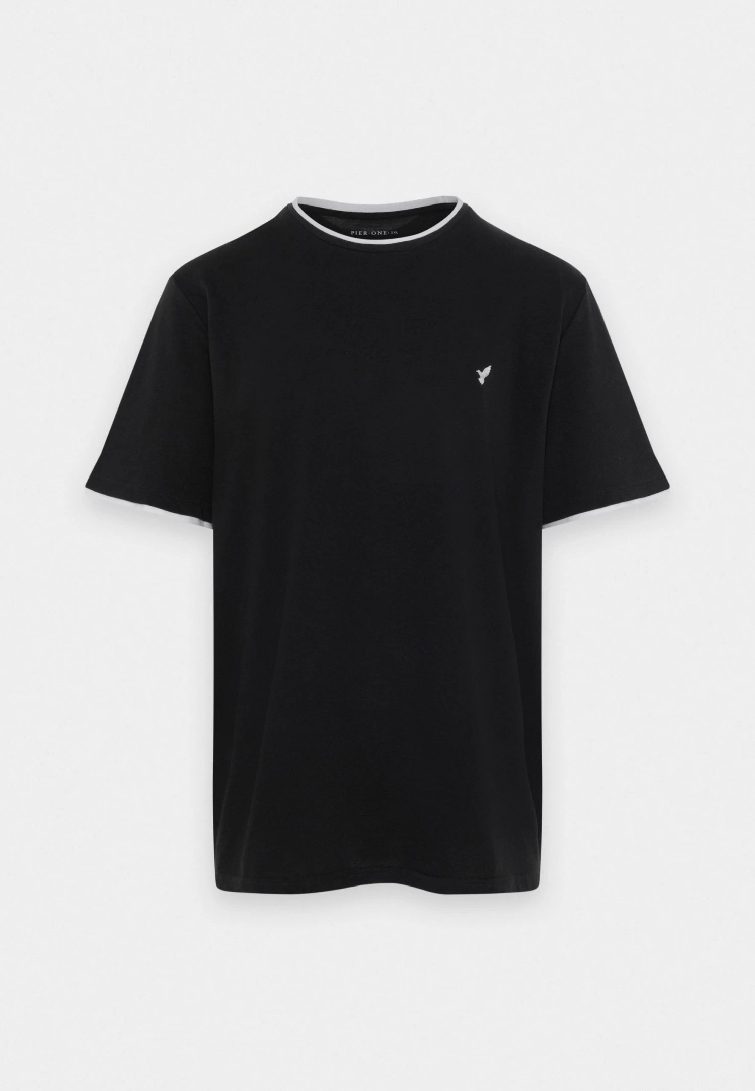 Pier One Pique Embro Detail- T-Shirt Basic - Black 3 Pier One Pique Embro Detail- T-Shirt Basic - Black