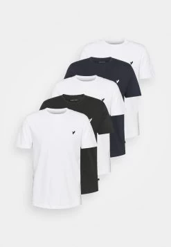 Pier One 5 Pack - T-Shirt Basic - White/Black/Dark Blue -Professionele Herenkledingwinkel 8041bfdceeaa4d4a9a850e92a8c64783