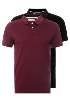 Pier One 2 Pack - Poloshirt - Bordeaux/Black