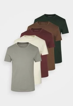 Pier One 5 Pack - T-Shirt Basic - Bordeaux/Light Grey/Brown -Professionele Herenkledingwinkel 83cca5e18c004829aaae044651c3ddc2