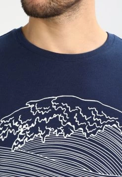 Pier One T-Shirt Print - Dark Blue/White -Professionele Herenkledingwinkel 863554ecc26f4c63bcb319402c35f9e1