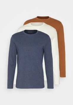 Pier One Longsleeve - Mottled Dark Blue/Light Brown/Off-White -Professionele Herenkledingwinkel 97e902db70e04929878c3124546b59e0