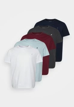 Pier One 5 Pack - T-Shirt Basic - White/Mottled Dark Grey/Bordeaux -Professionele Herenkledingwinkel 9a68ad18204f43e0abb4813a31752b65