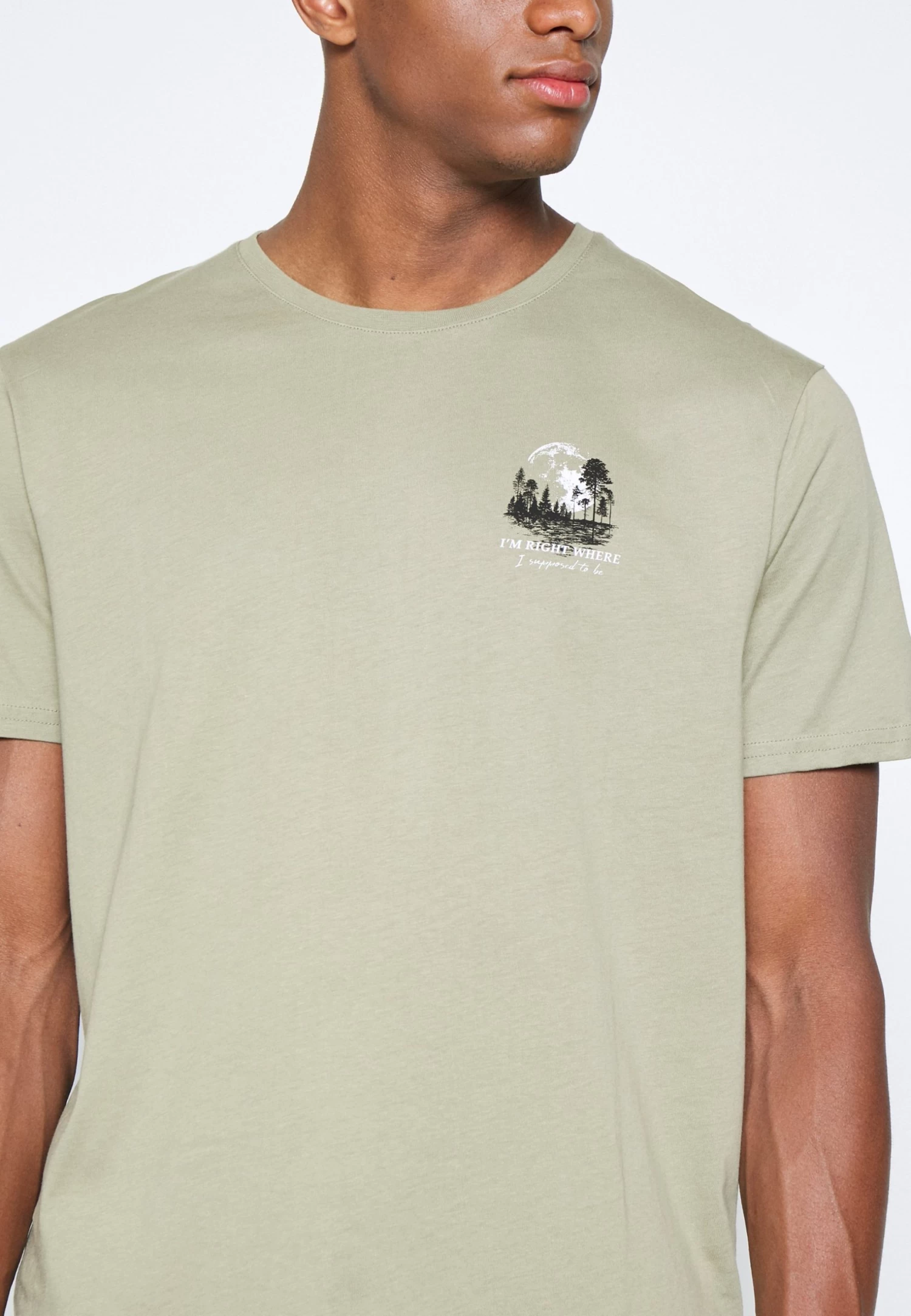 Pier One Moon Scene Graphic T-Shirt - T-Shirt Print - Olive 8 Pier One Moon Scene Graphic T-Shirt - T-Shirt Print - Olive - Afbeelding 6