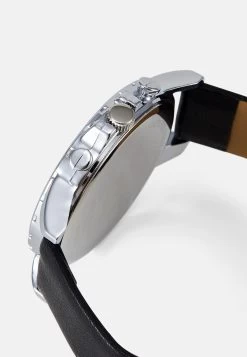 Pier One Horloge - Black/Silver-Coloured -Professionele Herenkledingwinkel a405f32d91574594bfe0eb57bcbec044