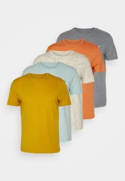 Pier One 5 Pack - T-Shirt Basic - Mottled Dark Blue/Yellow/Orange -Professionele Herenkledingwinkel a9463ec31e2a480bba9bdea27879d063