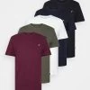 Pier One Unisex 5 Pack - T-Shirt Basic - White/Brown/Dark Blue -Professionele Herenkledingwinkel bd6151aea1784537a374fbb05bf4ae08