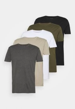 Pier One 5 Pack - T-Shirt Basic - White/Dark Grey/Black -Professionele Herenkledingwinkel c8b9f5cce9884e23aebd3711252e2349