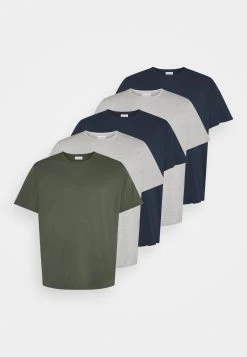 Pier One 5 Pack - T-Shirt Basic - Khaki/Grey/Dark Blue -Professionele Herenkledingwinkel d3fe6e185c83415bbbdfd7d53b4f9bb2