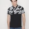Pier One Yoke Mono- Poloshirt - Black/White