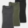 Pier One 3 Pack - Hemd - Black/Khaki/Mottled Dark Grey -Professionele Herenkledingwinkel dcdf4f7f98684599b47537ac7ea160f4