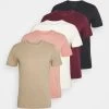Pier One 5 Pack - T-Shirt Basic - White/Beige/Bordeaux -Professionele Herenkledingwinkel e6daffffaf7146419f6e19248e6b0262